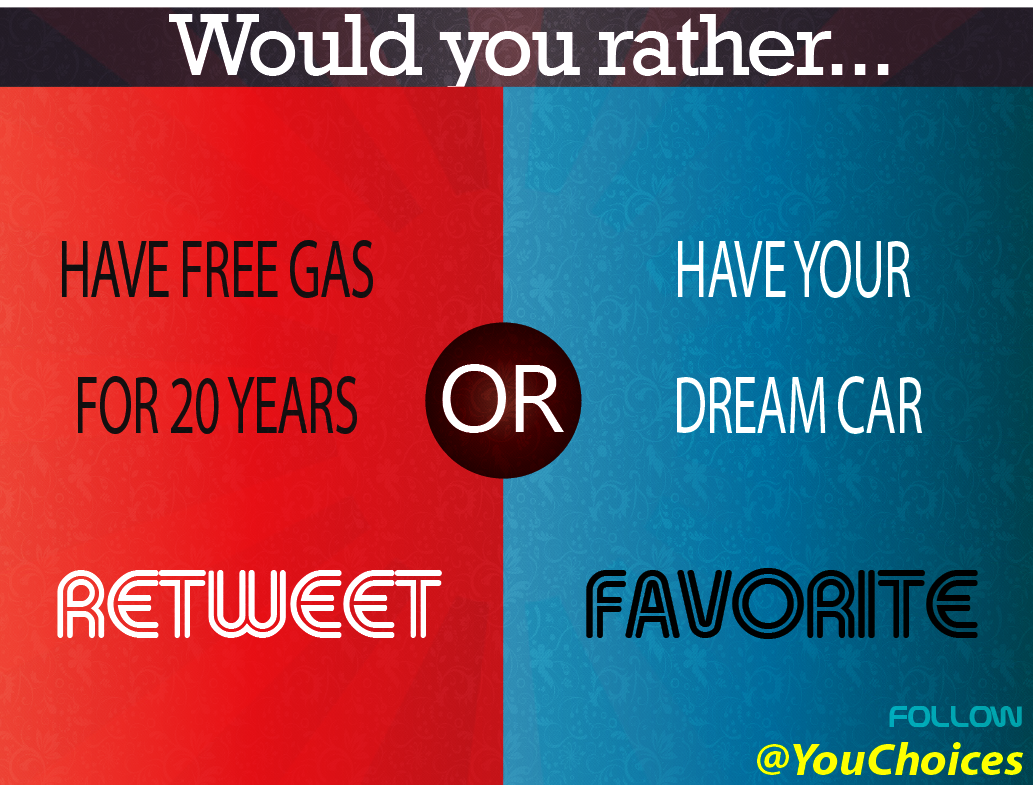 YouChoices's tweet photo. Gas or car? http://t.co/1dNbLoWsYs