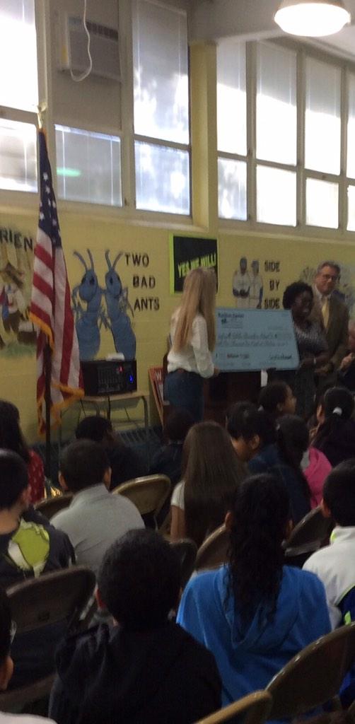 School 25; the recipient of Caroline's grant program. Thank you!!!