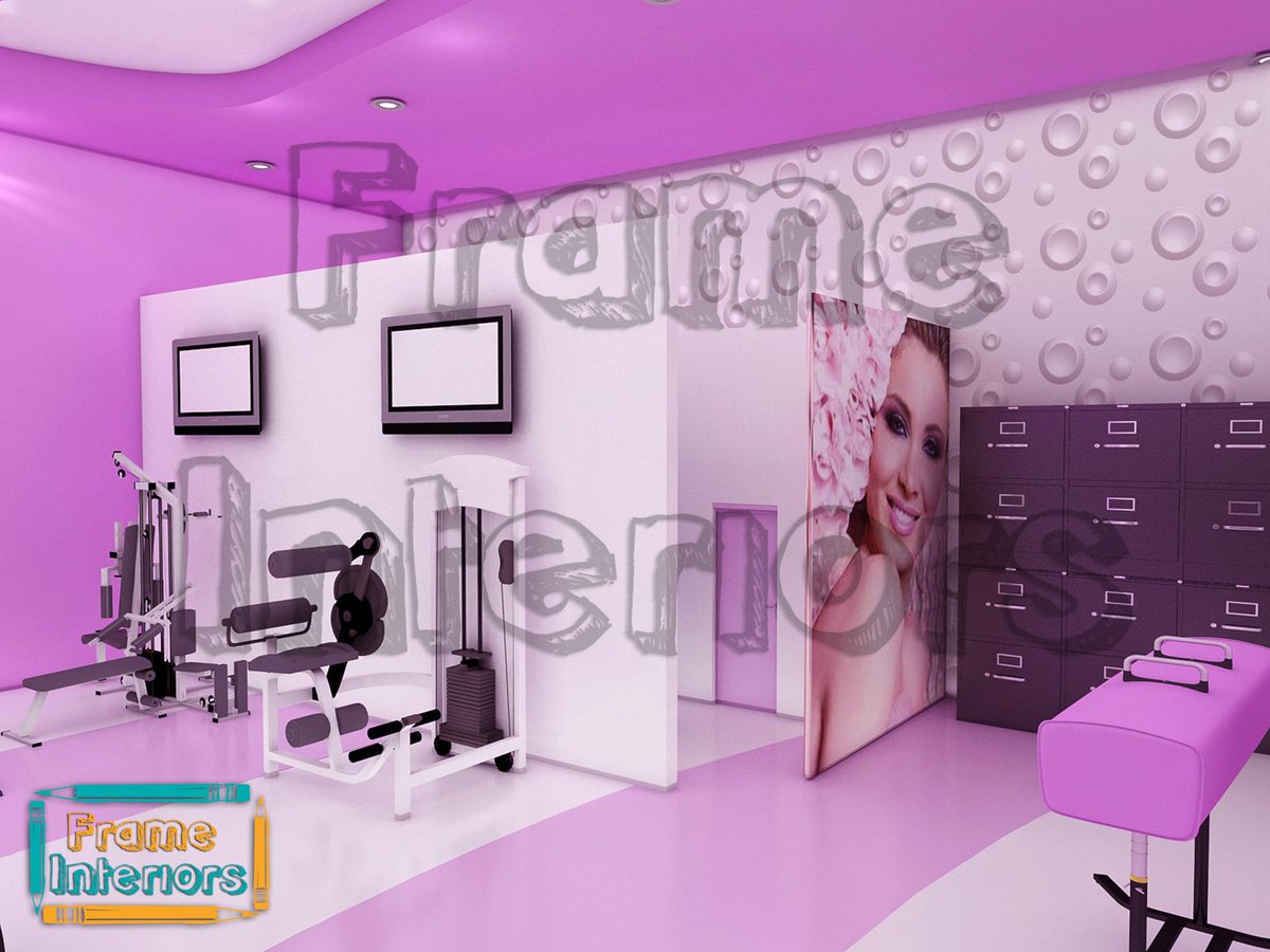 ThreeDesigners's tweet image. تصميم داخلي يوضح منطقه تغيير الملابس الخاصه بالجيم