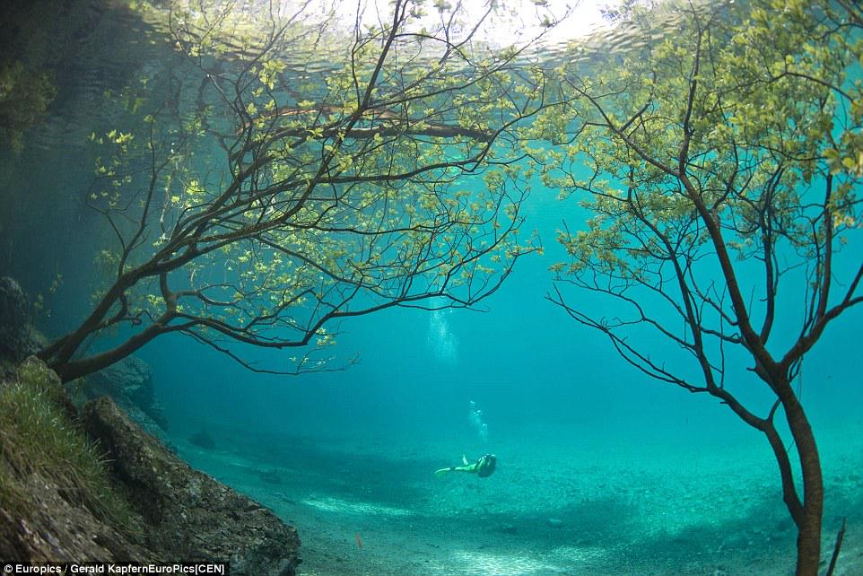 Park in #Austria 40ft underwater when snow melts dailym.ai/1Fk83vd via <a href="/MailOnline/">Mail Online</a>