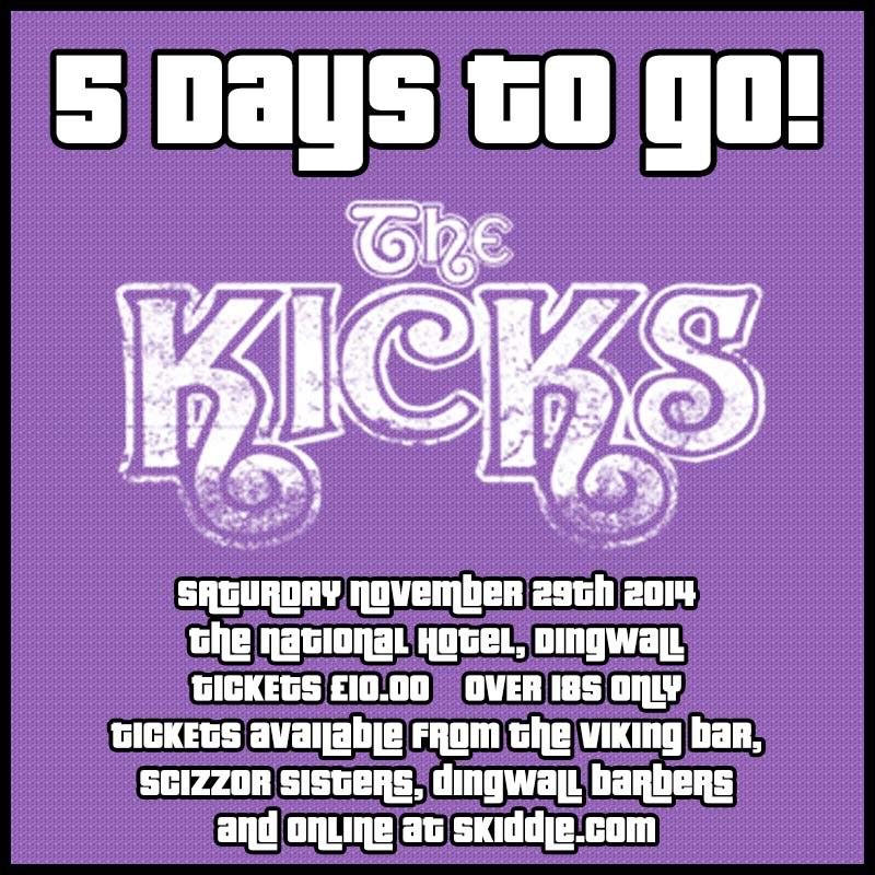 5 DAYS TO GO until The Kicks + Support from Sean Stuart! Ticket details in pic! #thekicks #seanstuart #party #music
