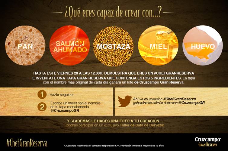 Nimataniengorda's tweet photo. Qué eres capaz de crear con estos ingredientes? inventa tu tapa #ChefGranReserva y gana estupendos regalos http://t.co/QJ7obW6Z5s