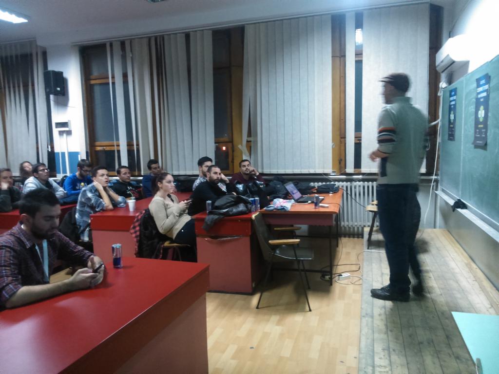 KumataOdNemacka's tweet image. @TheNikolaz talking about newest trends in the mobile world at #EESTECAcademy! Stay tuned :) @Eestec_LCSkopje