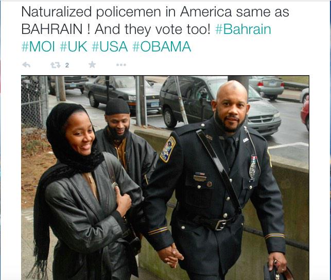 AHA1R's tweet image. So, b/c they&apos;re not white they must be #naturalized? This #Bahrain regime apologist from #US is sickeningly #racist!