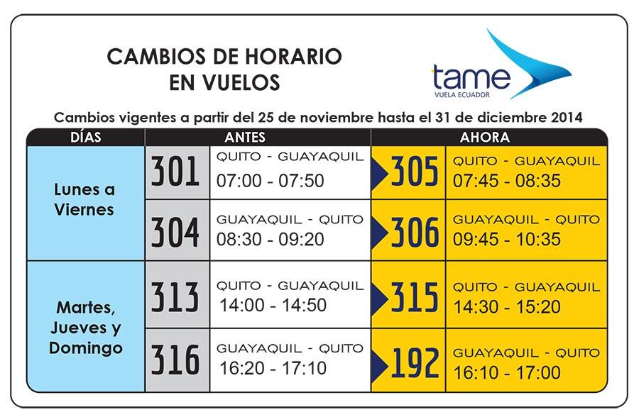Uživatel Tame EP Ecuador na Twitteru: „Tame Informa: En cuadro encontrarás el reajuste del en nuestros vuelos Quito-Guayaquil- Quito http://t.co/4xTcBQuv0V“ / Twitter
