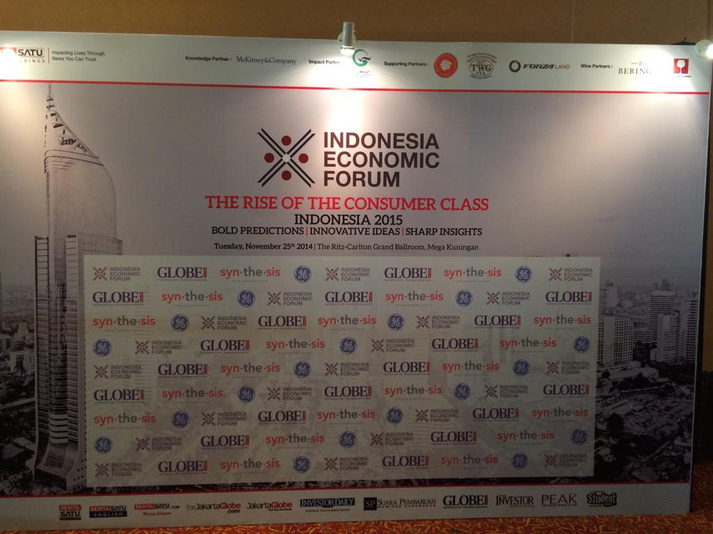 thejakartaglobe's tweet photo. The Indonesia Economic Forum is about to start in minutes. We will be live-tweeting #IEF2014 http://t.co/0XQ5hwBa4K