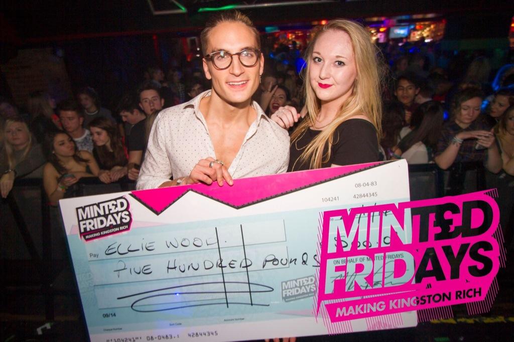 Mintedkingston's tweet photo. @Oliverproudlock giving away last FRIDAYS weekly £500 give away for MINTED at McClusky's! http://t.co/E9t454zrxf