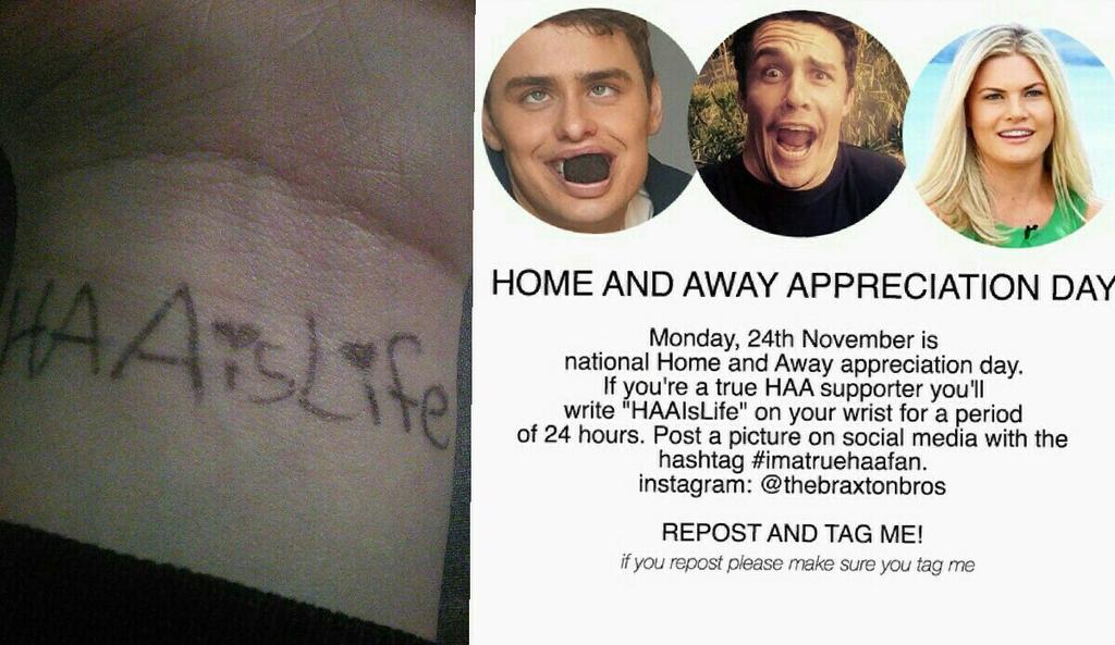 summer_baes's tweet photo. #imatruehaafan #haaappreciationday #haa #homeandaway http://t.co/4swCfMANwn
