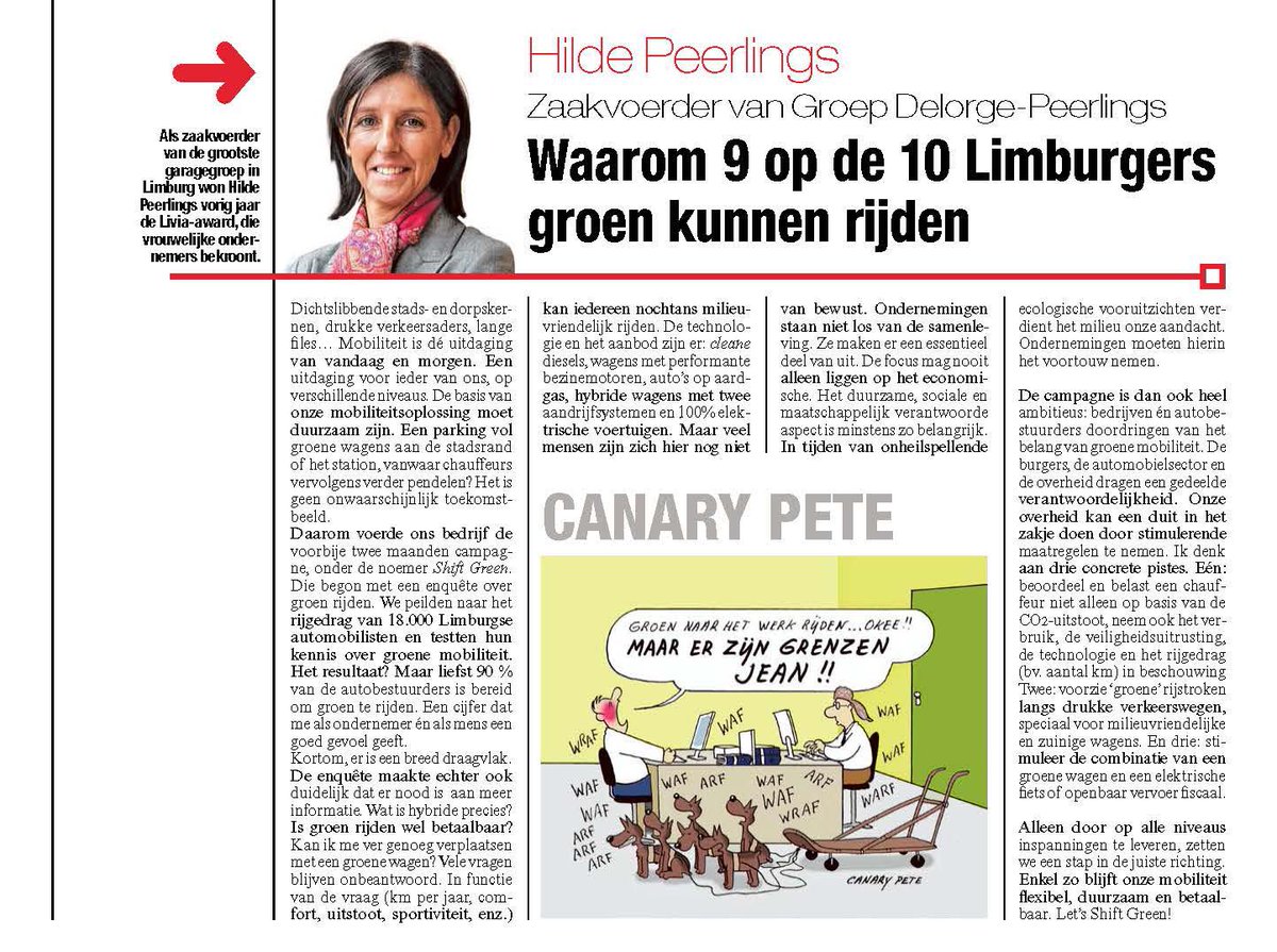 groep_delorge's tweet photo. Het orgelpunt van onze campagne: afgelopen weekend verscheen dit opiniestuk van @hildepeerlings in @hbvl #shiftgreen http://t.co/Blya1s9OAo
