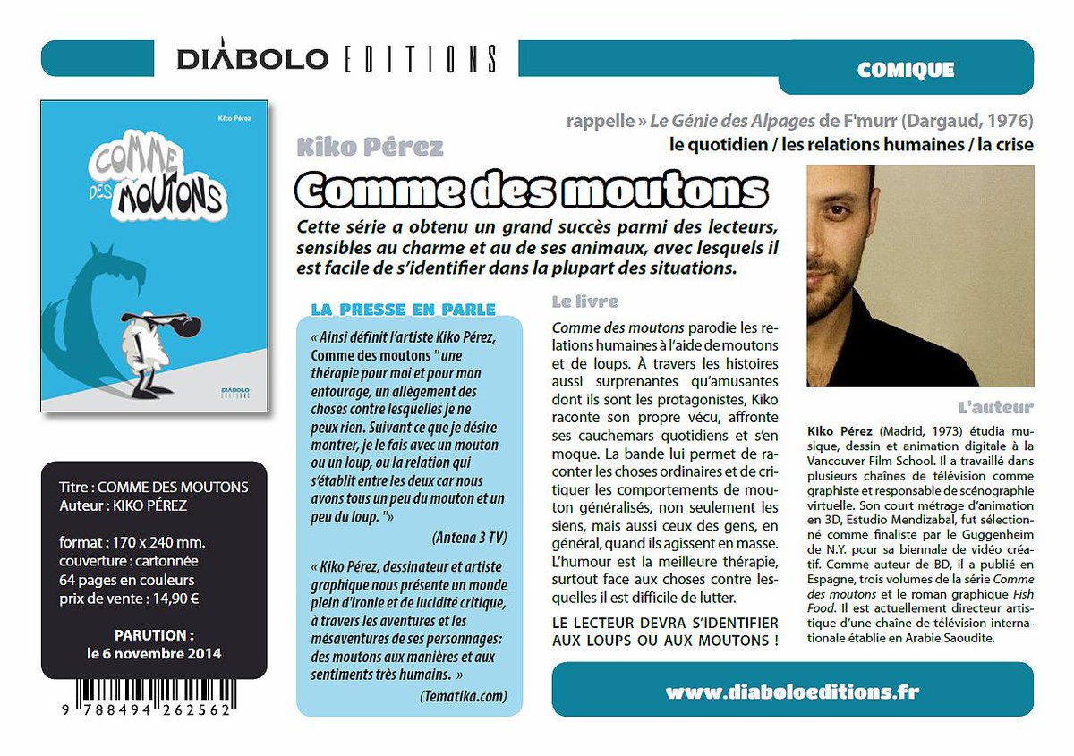 DIABOLOEDITIONS's tweet photo. "Comme des moutons" de Kiko Pérez http://t.co/Gvs9dhZfLN