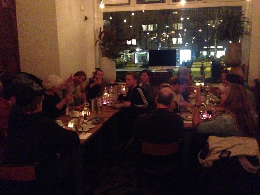 Vanavond eten met bijna voltallig personeel <a href="/CafeVrijdagAdam/">Cafevrijdagamsterdam</a>. Vrijdag dank voor geslaagde avond!