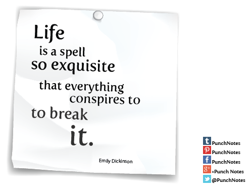 PunchNotes's tweet photo. *Life spell*

#quoteoftheday #lifequote #EmilyDickinson http://t.co/VvRQRj9amW