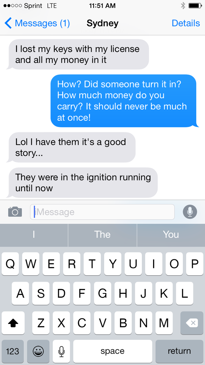 imbrenda's tweet photo. I wish this was a joke. Actual conversation between me and my 17 year old. #shesthevaledictorian #shesblonde http://t.co/CtQfSbk5CL