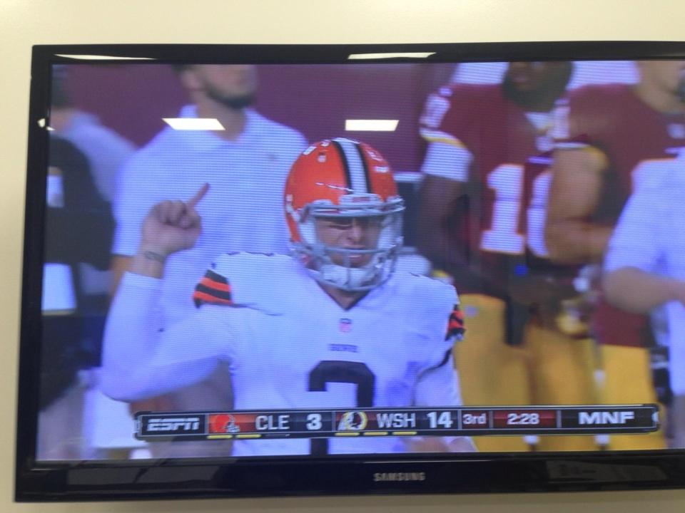 colincowherd's tweet photo. Heard the latest trouble for Johnny Manziel and frankly  I just can't see him being rude to anyone. http://t.co/w0AdudzwPD