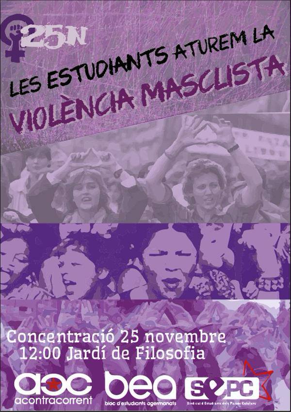AdRGeoHistUV's tweet photo. L'@AdRGeoHistUV recolza la convocatòria de demà a les 12:00 h en repulsa a la violència masclista. #25N http://t.co/NgxKoCmU75