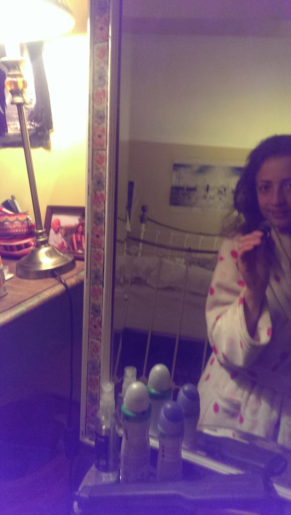 Lambristow's tweet image. pre-gig excitement singing into my nail varnish. Couldn't be more excited about Friday!!16 sleeps.. @PrimitiveFire