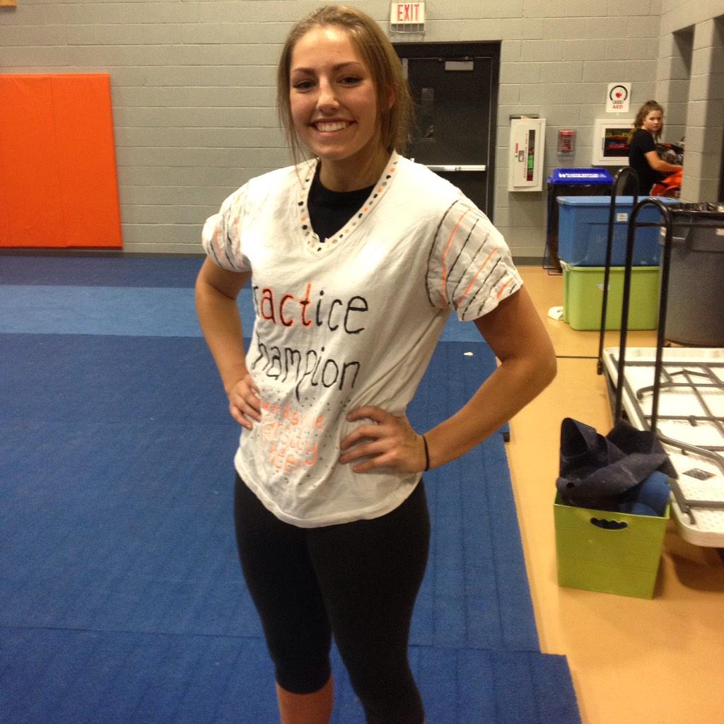 ECheerCoachT's tweet photo. today's practice champion = @chase_mcqueen βΊοΈ She hit all of her Fulls today and performed with sass! #ehscheerpc http://t.co/d1sp5IO6Xw