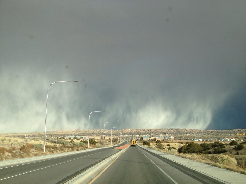 Beautiful snow band in the Española Valley! Courtesy of Francisco