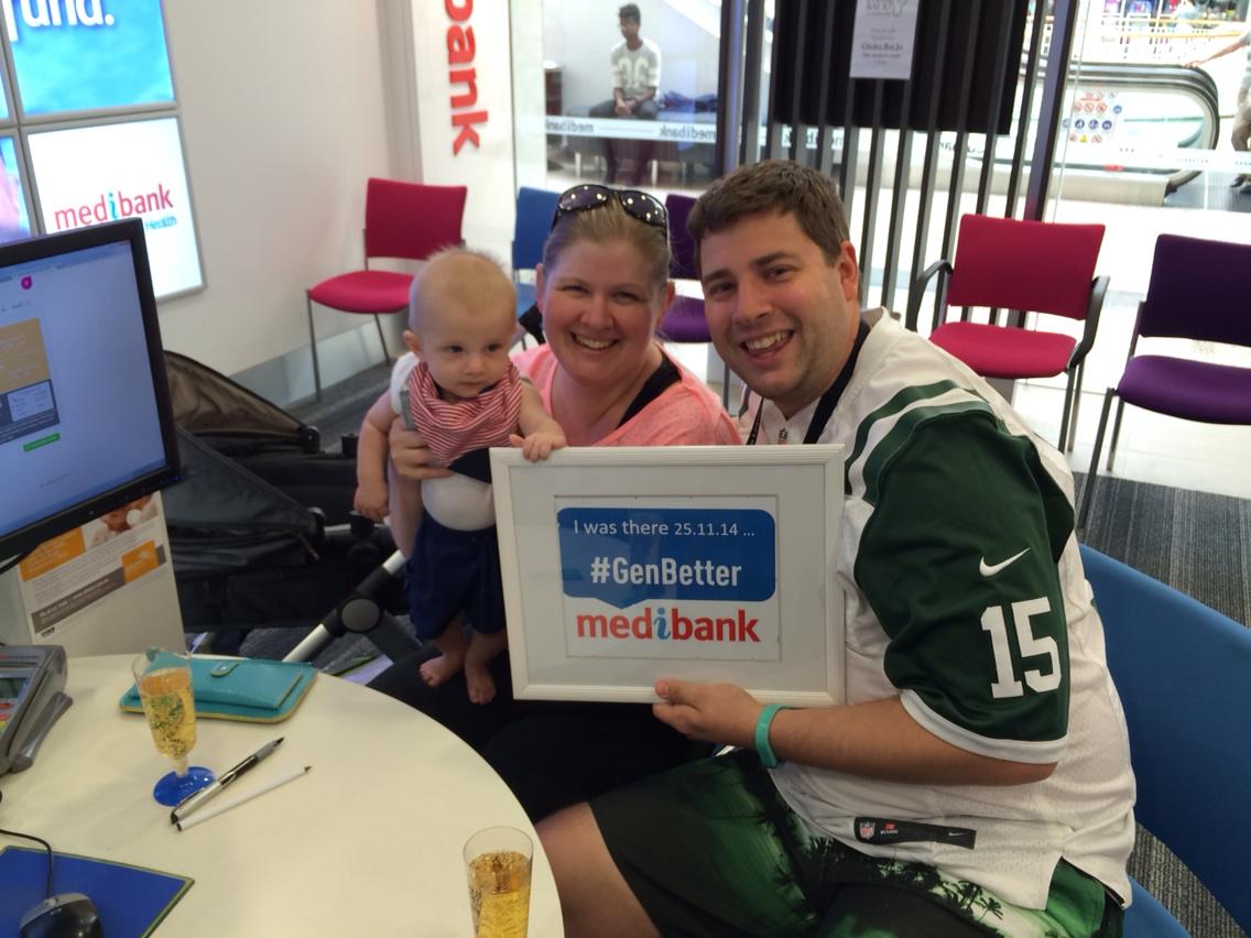 PeterKocmar's tweet photo. Celebrating two amazing events. Xavier &amp; Jonathon joining the #genbetter movement and Medibank being floated. http://t.co/65PjZWDT4D