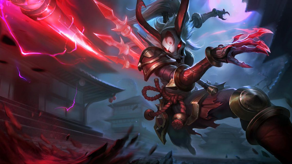 LeagueOfLegends's tweet image. Blood Moon Kalista unmasked | riot.com/1vj4lyS