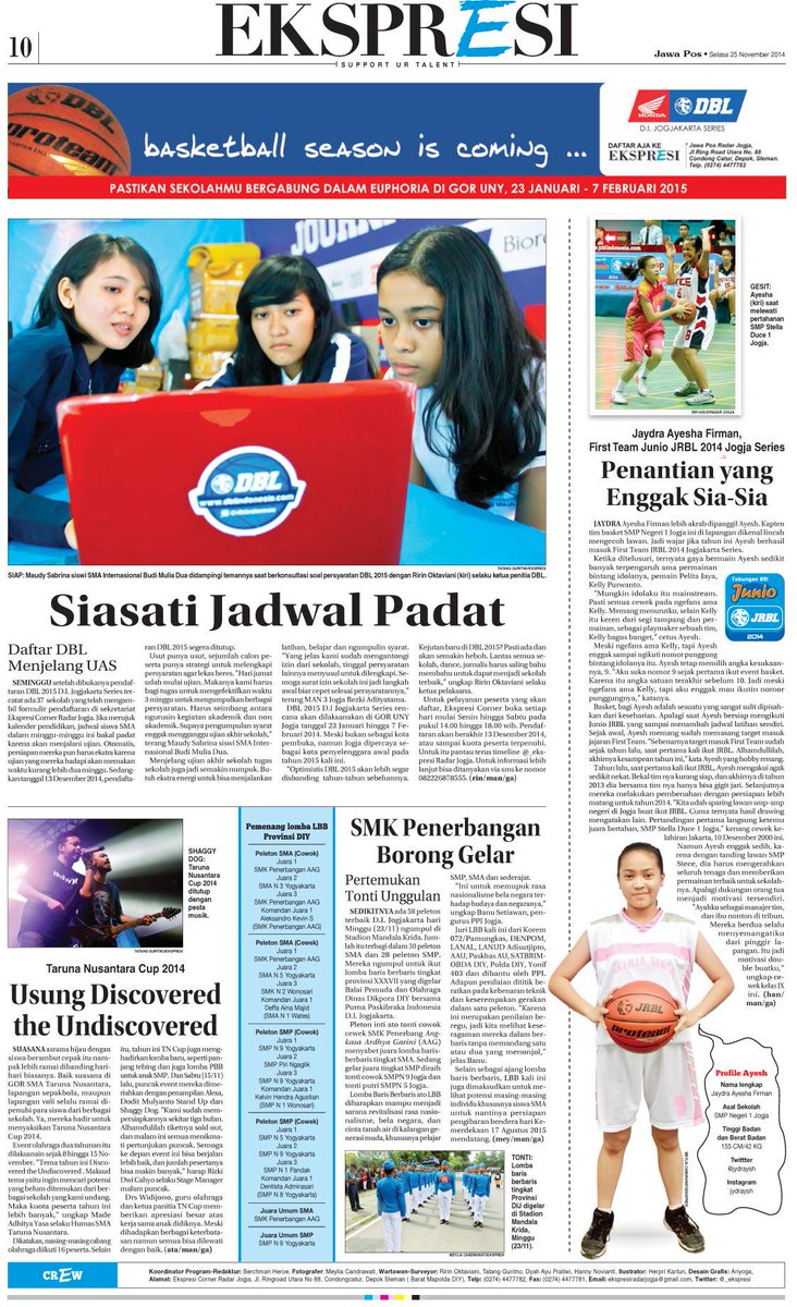 EKSPRESI <a href="/_Ekspresi/">Ekspresi RADAR JOGJA</a> <a href="/DBL_JOGJA/">DBL Jogjakarta</a> 
radarjogja.co.id