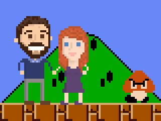 sjklevine's tweet photo. Couldn't resist playing a little bit with our pixel portraits.  Super happy with them!  Thanks again, @shavenhobo! http://t.co/4s0AhyDCXw