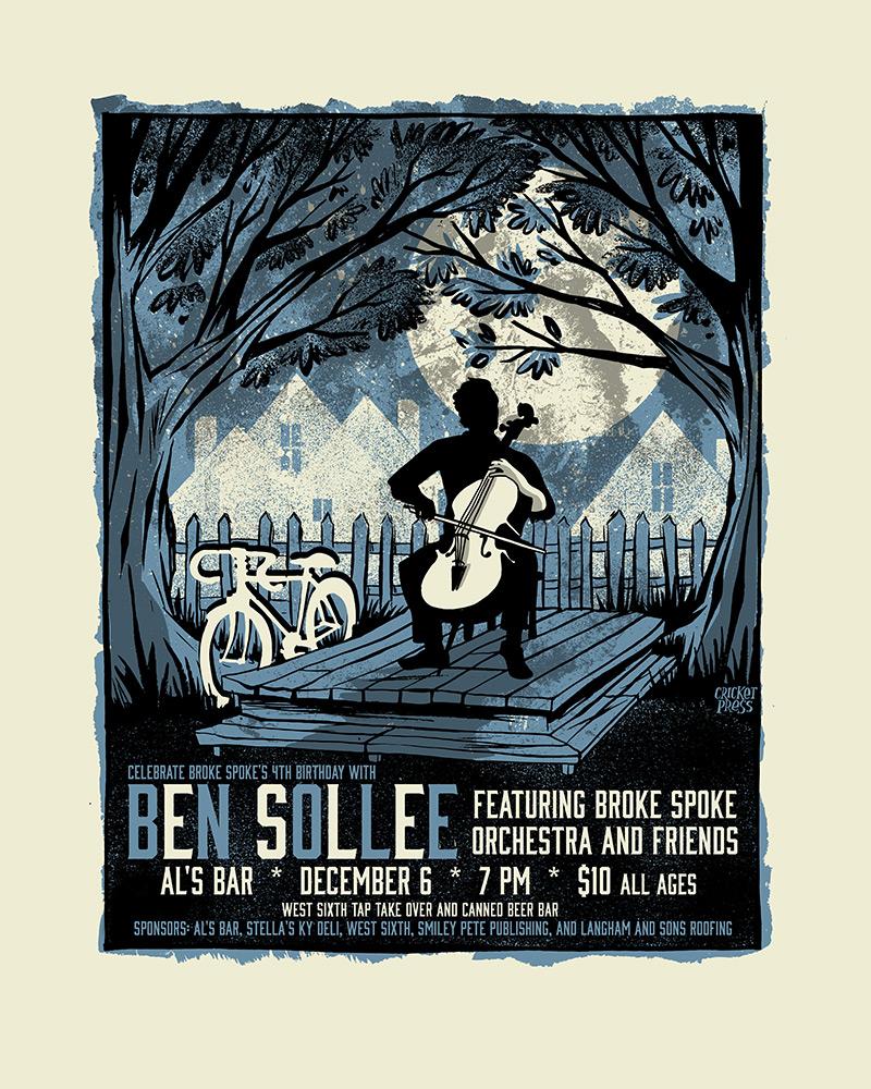 BrokeSpoke's tweet photo. Mark your calendars for Dec 6 for @bensollee  at @alsbarlexington as a benefit for Broke @BrokeSpoke http://t.co/J69i4ZLbmf