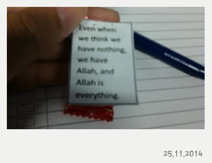 hidauliya's tweet photo. Permen tausiyah : even when we think we have nothing, we have Allah, and Allah is everything. Maacih @andalusia49 http://t.co/DGKVvwpcxu