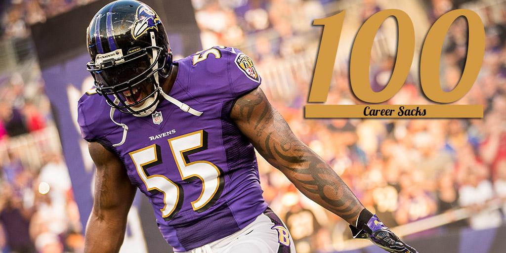 That's now 100.5 sacks for Terrell Suggs. Congrats Sizzle!