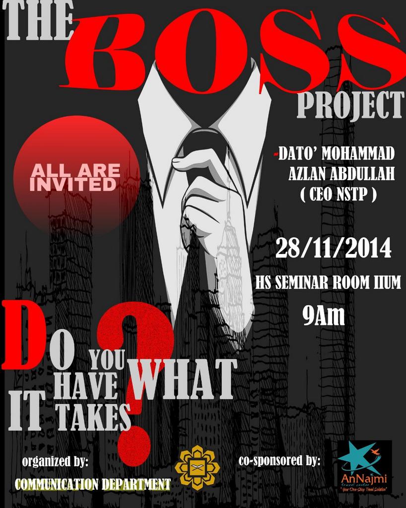 nour_fathah's tweet photo. All are invited 😊 4 days left #TheBossProject #NSTP #UiaBest http://t.co/4SfSEFnA6o