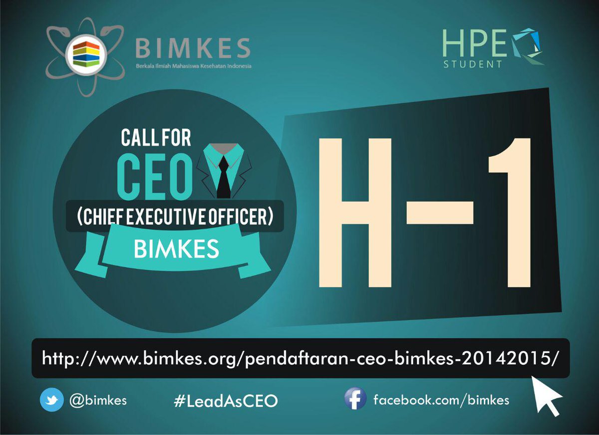H-1 Call for CEO <a href="/BIMKES/">BIMKES</a>. Kunjungi bimkes.org/pendaftaran-ce… #LeadAsCEO