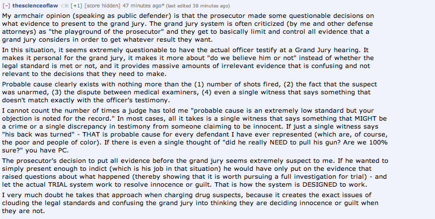 feenicks's tweet photo. Interesting comment on Reddit about grand jury's, the prosecutor, etc re #ferguson (fwiw) http://t.co/rzbDKlidVM http://t.co/YaKeg6vw3J