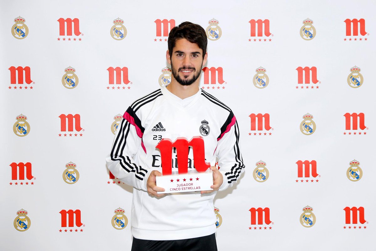 futbolmahou's tweet photo. .@Cristiano e @isco_alarcon ya tienen el premio como #Jugador5EstrellasRM del @realmadrid en septiembre y octubre. :) http://t.co/DWtjAcmB5c
