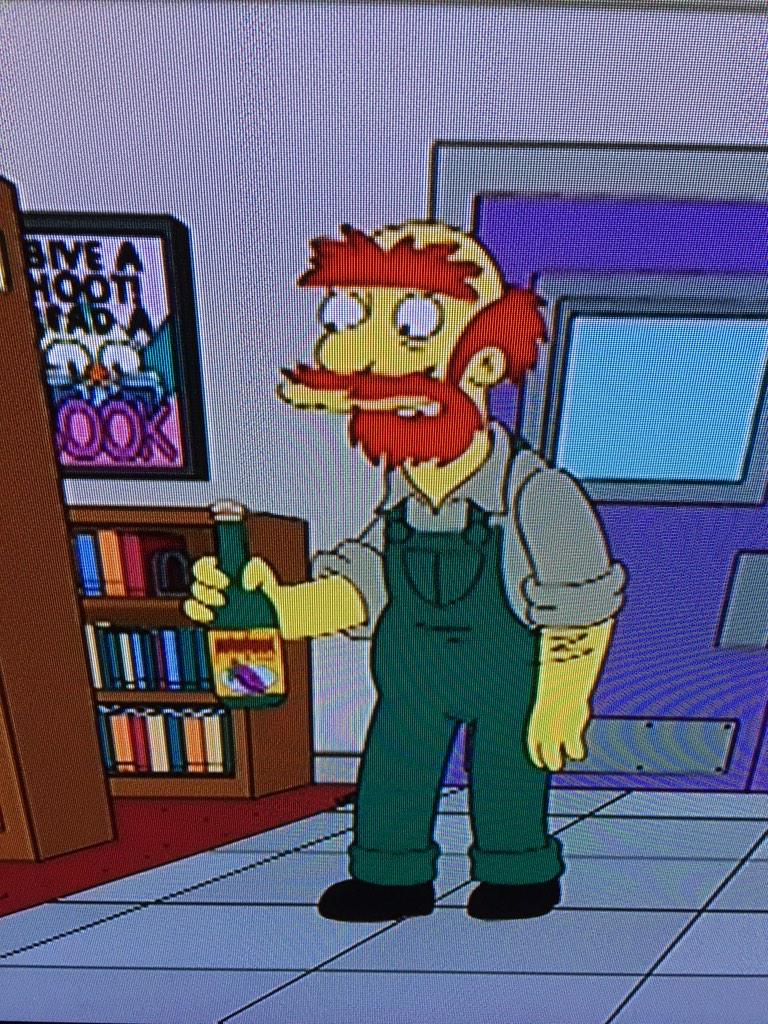FrankUllevi's tweet photo. Hats off to the #Simpsons They never miss with a cheeky wee Scottish reference! #bucky http://t.co/K7PA7MHzZN