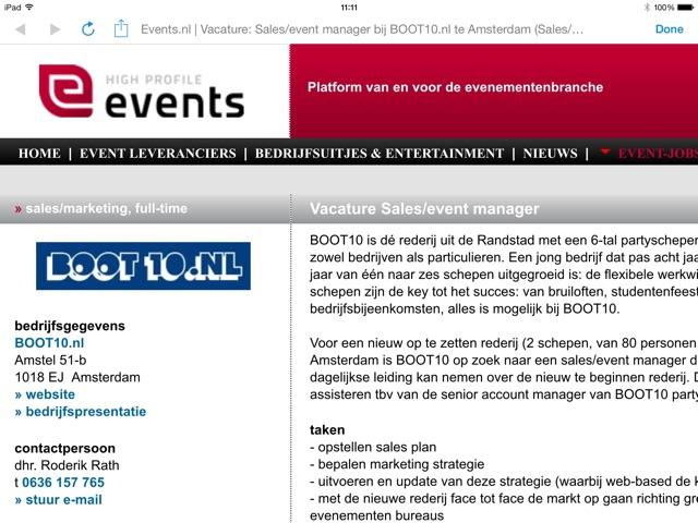 Events_NL's tweet photo. #vacature #EventJobs: BOOT10.nl zoekt Sales/event manager http://t.co/IF0FUMa30h Prachtige #baan bij @BOOT_10 http://t.co/oXYeeKKv7I