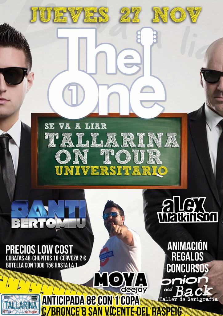FiestasUa's tweet photo. SORTEAMOS 2 entradas GRATIS en lista para el TALLARINA ON TOUR de este jueves en @SalaTheOne 
Solo tienes que dar RT! http://t.co/6ezkEaRmLM