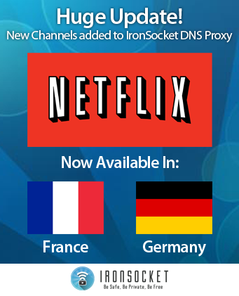 IronSocketOps's tweet photo. Netflix France and Germany have been added to the DNS Proxy service. Update settings here: http://t.co/RYUPY0nfJ8 http://t.co/IAoWXuAS45