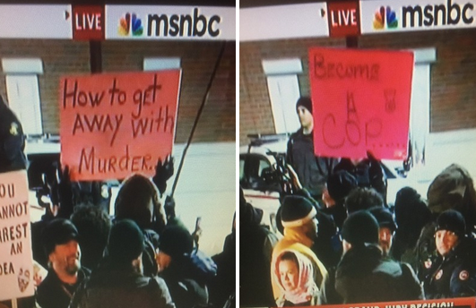 SpencerAlthouse's tweet image. Sign at #Ferguson: "How to get away with murder... become a cop."