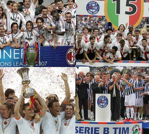 Inter, Milan, Roma, dan Juventus saling berjaya pada tahun 2007 di kompetisi yang berbeda.