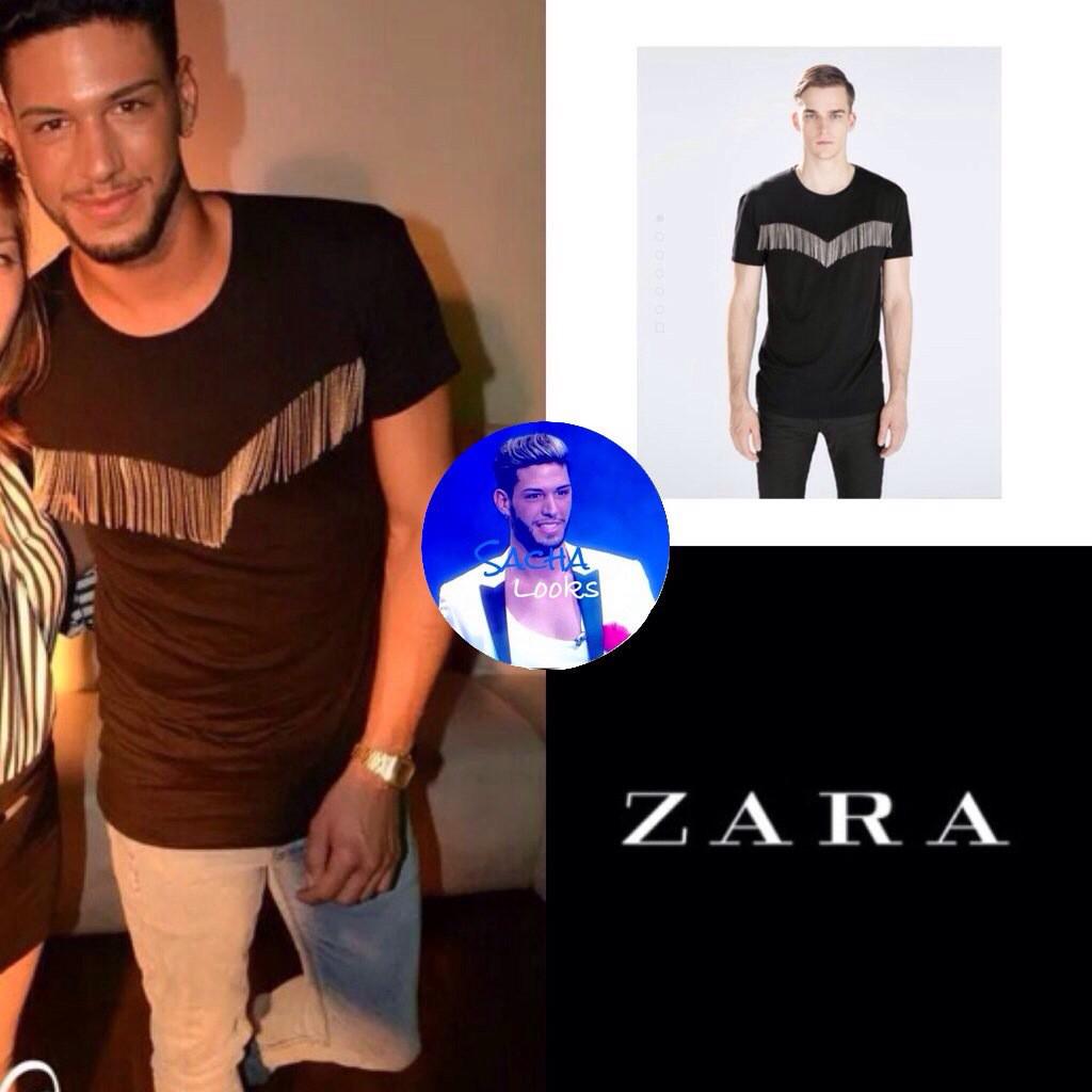 SachaLooks's tweet photo. Look 18 : Sacha porte un tee-shirt noir avec une franche en chaîne qui vient de chez Zara. (Disponible en magasin.) http://t.co/4m3O3UWMxd