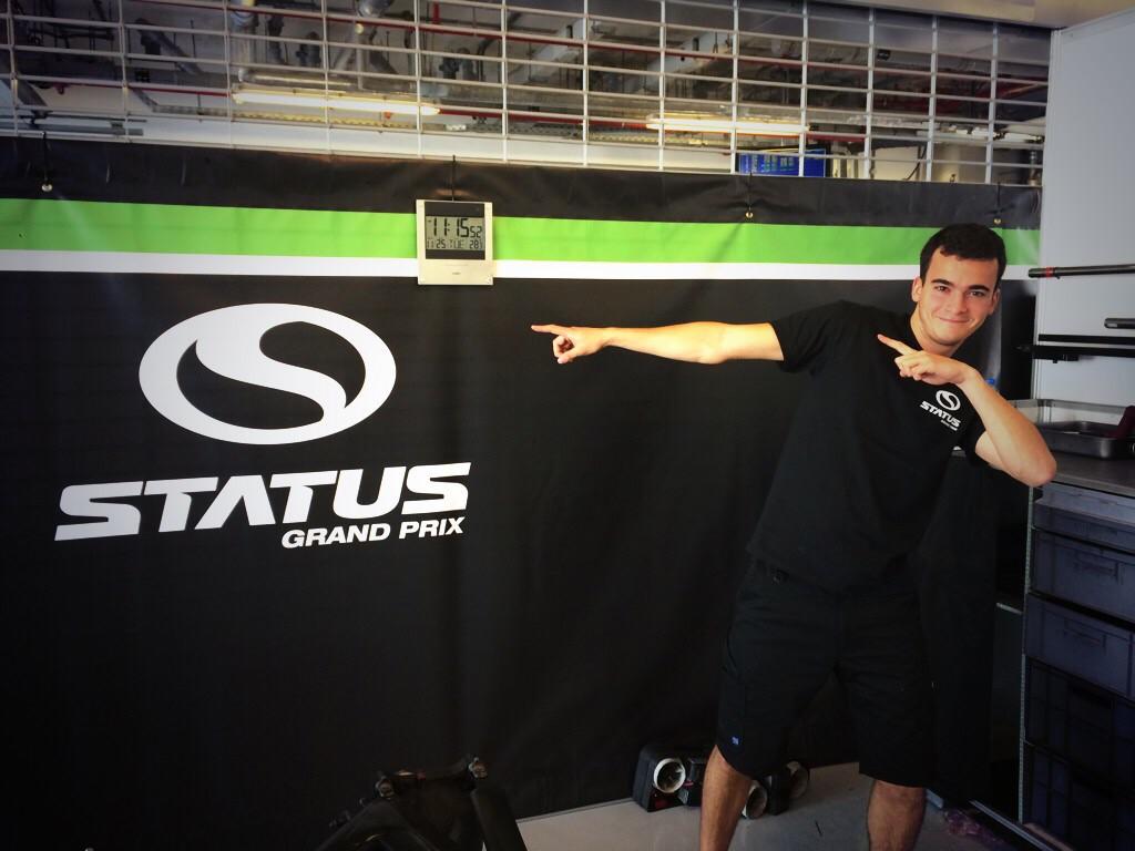 TheodoreRacing1's tweet photo. Our garage panels are changed, our team kit has changed and later today our Twitter name will change #WeAreStatus http://t.co/H6yUU6ycpY