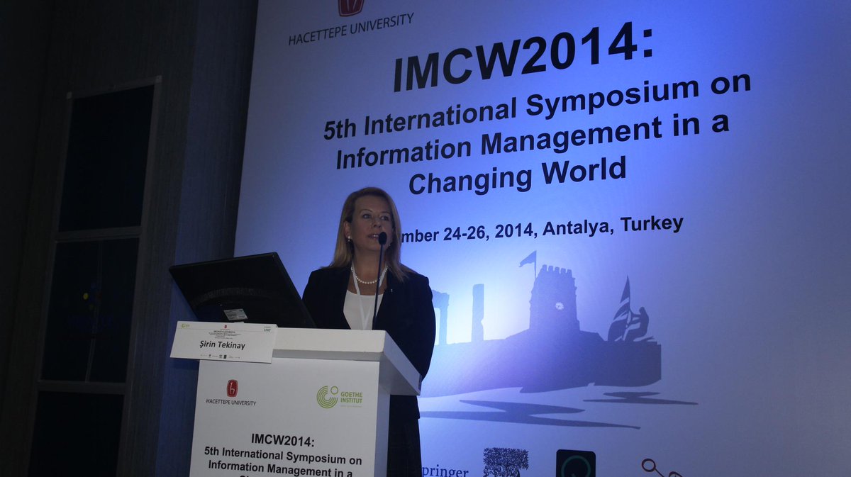 orcunmadran's tweet photo. #imcw2014 &amp; #ickm2014 Invited Speech by Şirin Tekinay @tekinays1 @khasedutr http://t.co/9TSOP0CTWB