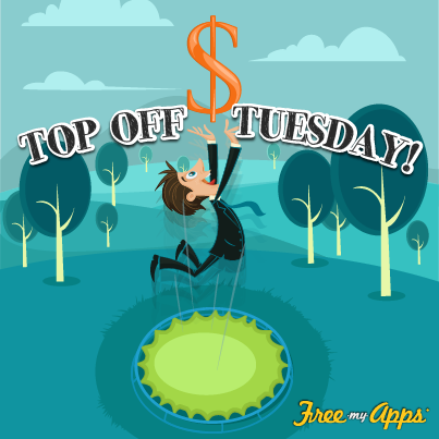FreeMyApps's tweet photo. Head over to our Facebook page to enter this week's Top Off Tuesday contest now! http://t.co/soO6SOedB4 http://t.co/dyjCu7Fd6f