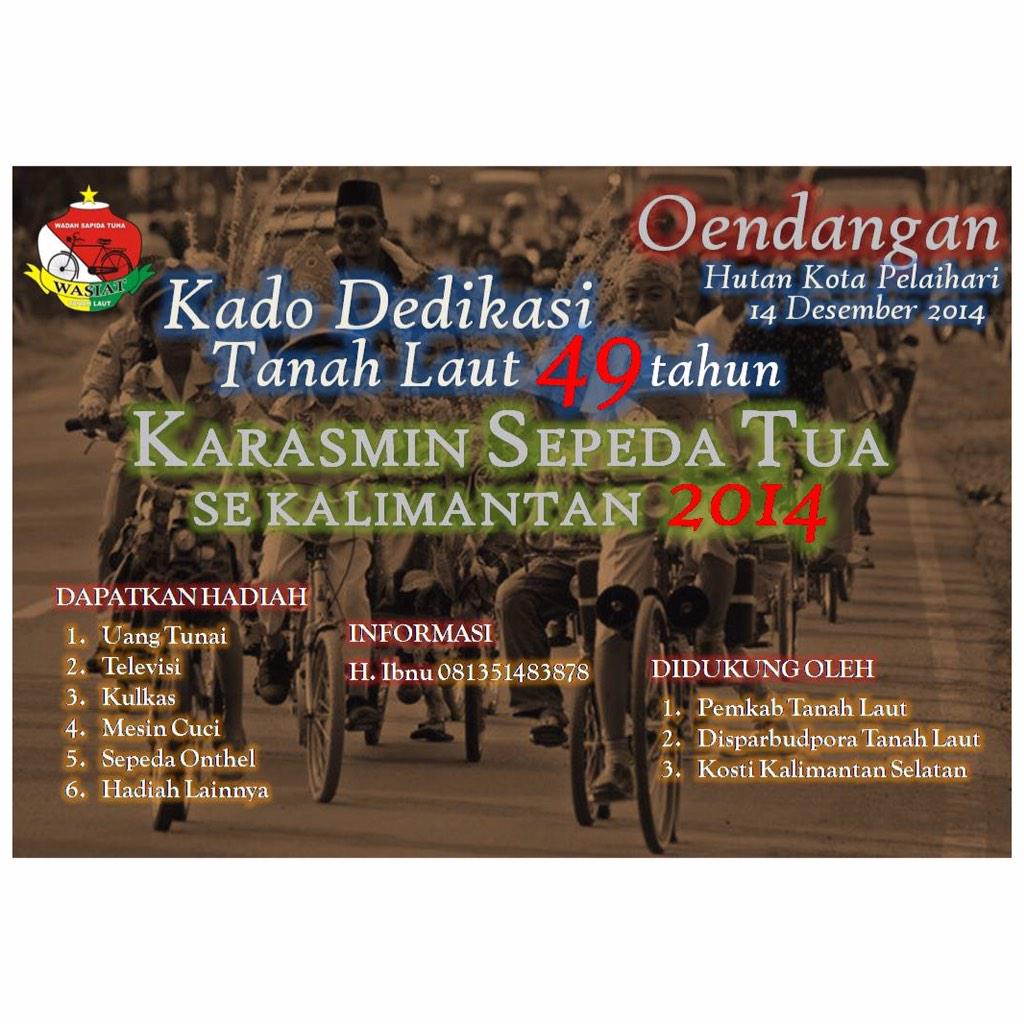 Wasiat_tala's tweet photo. Oendangan Karasmin Sepeda Tua se Kalimantan 2014 yang di laksanakan pada tanggal 14 Desember 2014 di Pelaihari TaLa http://t.co/ECdiMO5IVF