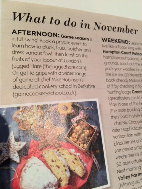 GameCookSchool's tweet image. We were featured in the November Issue of @waitrose magazine!