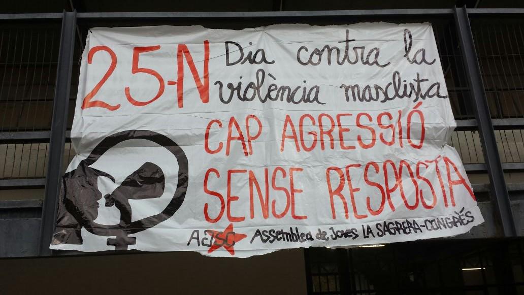 FMALaSagrera's tweet photo. Les joves de la Sagrera-Congrés diem Prou violència masclista!!!! http://t.co/WARruU9tJZ