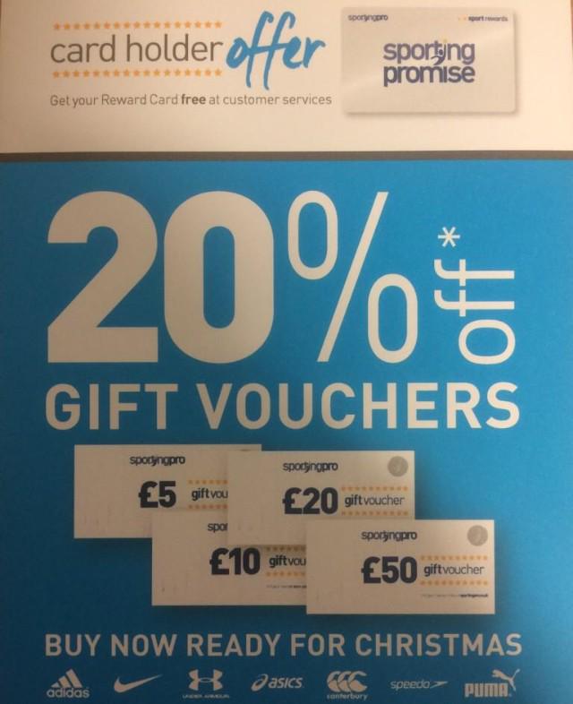 sportingprobris's tweet photo. Don't forget this is the last week to get your vouchers with 20% off so grab a £50 voucher for £40 today t&amp;c apply http://t.co/9P3AybMZR0