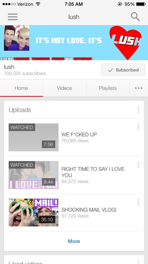 doIIhousesivan's tweet photo. @MatthewLush @Nickalaws CONGRATS YOU GUYS ON 700K YOU TWO DESERVE SO MANY MORE πβ€οΈππππβ€οΈπππ #SubscribeToLush http://t.co/omvxe0WFRS