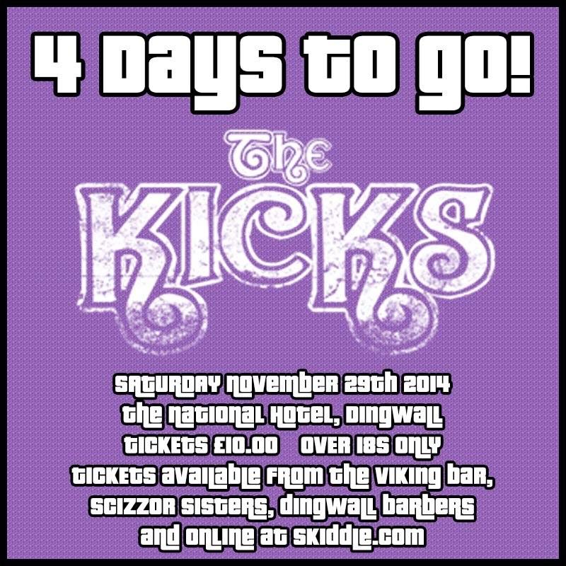 4 DAYS TO GO until The Kicks + Support from Sean Stuart! Ticket details in pic! #thekicks #seanstuart #party #music