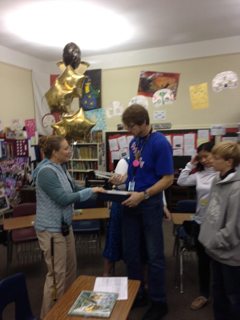 KathrynM101's tweet photo. Congrats to Harry Morley, our @WileyMS Teacher of the Year! @workethichockey #MakingItHappen http://t.co/kEqkpYmHAa